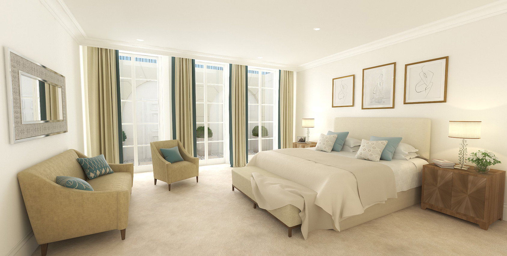 Chesham Street Bedroom CGI